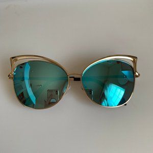 Cat Eye Blue Reflection Sunglasses
